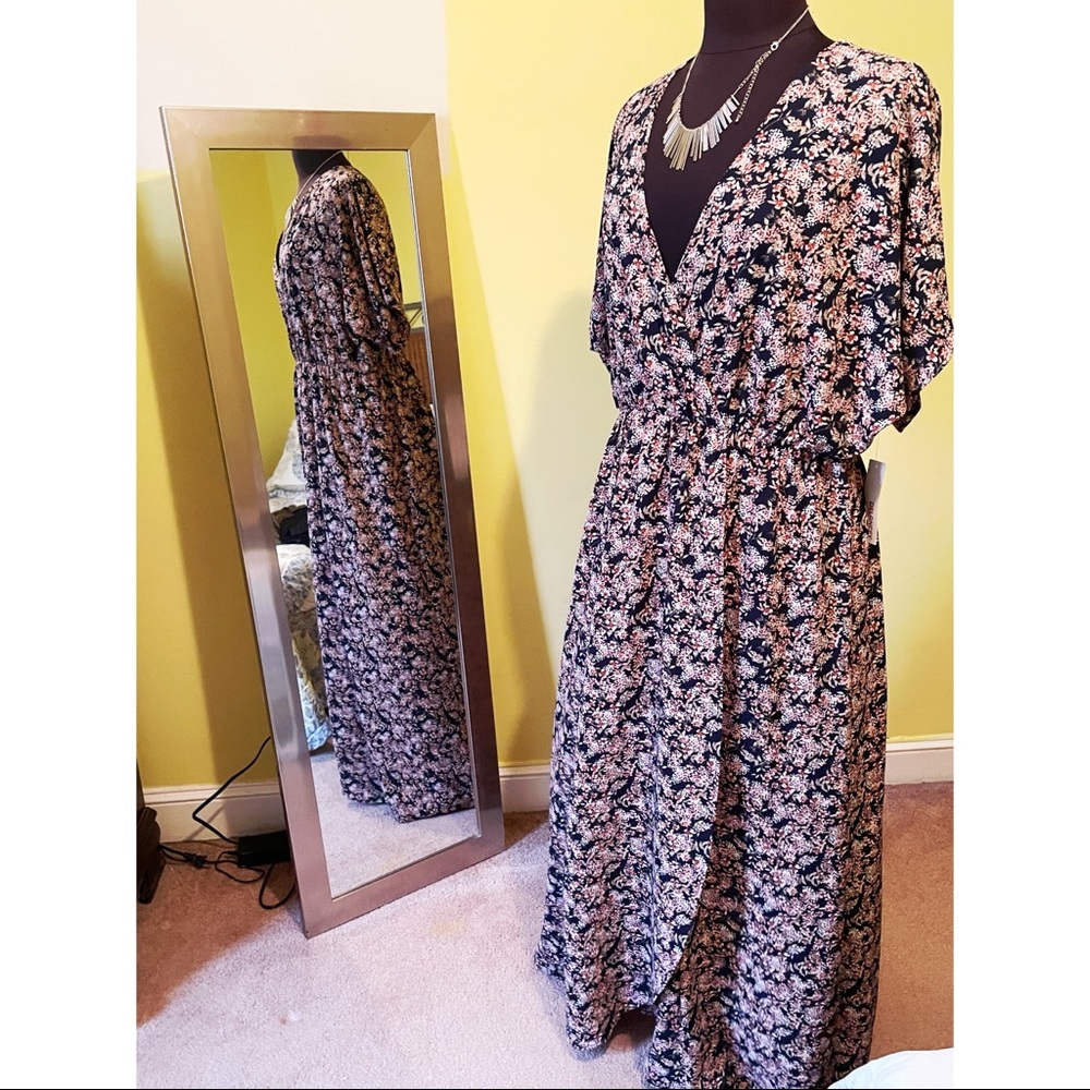 Beautiful floral faux wrap dress